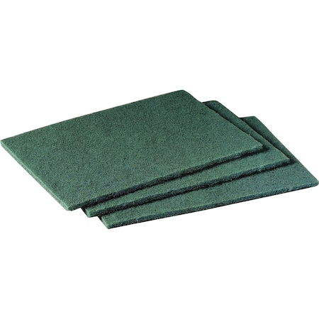 Scotch-Brite Scrubbing Pads, Fiber/Resin, 6 in x 9 in, 1/4 in H, Green, PK20 MMM96